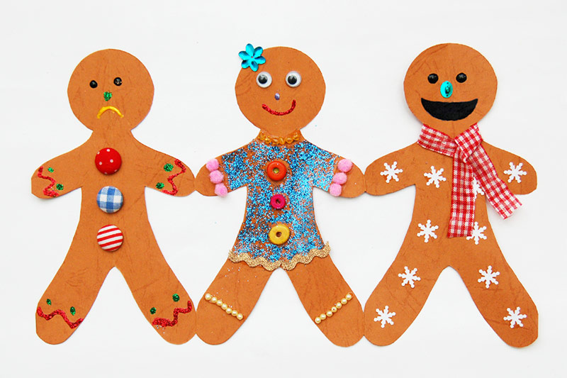 Paper Gingerbread Man Chain Craft