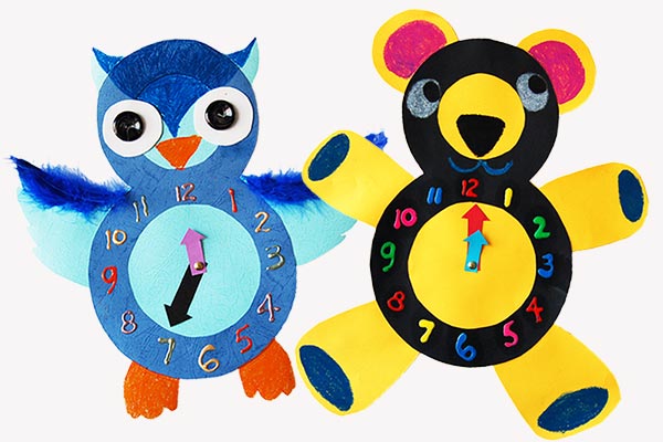 Animal Paper Clocks