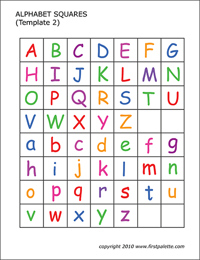 Printable Colored Alphabet Letter Squares