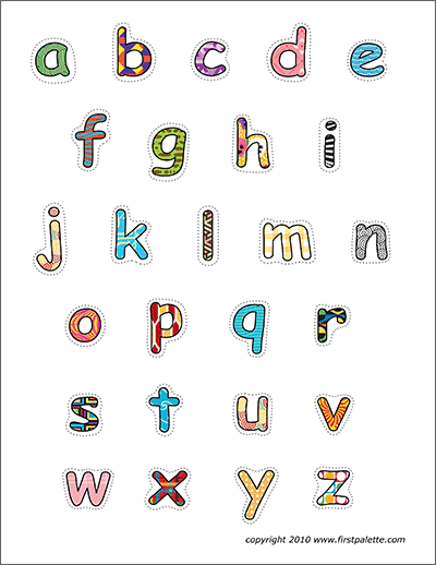 Printable Patterned Alphabet Lower Case Letters