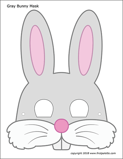 Printable Gray Bunny Mask