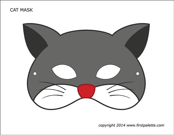 Printable Colored Cat Mask 1