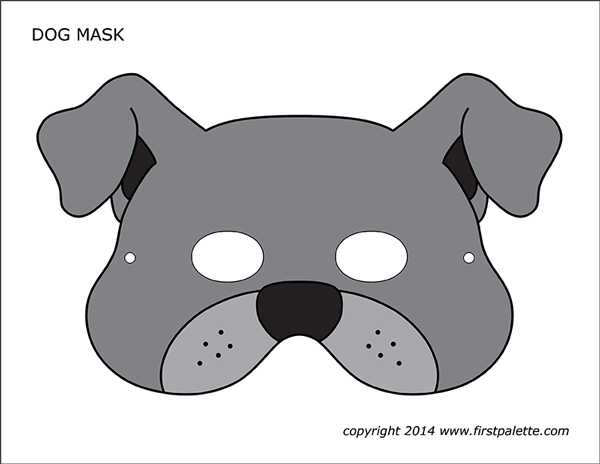 Printable Colored Dog Mask 1