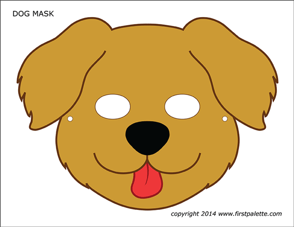 Printable Colored Dog Mask 2