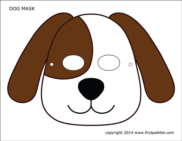 Printable Colored Dog Mask 3