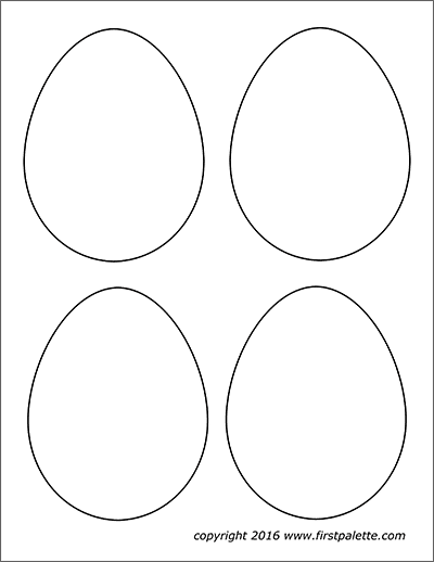Printable Medium-Sized Eggs - Set of 4