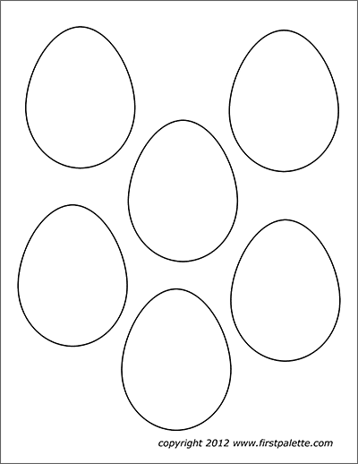 Printable Medium-Sized Eggs - Set of 6
