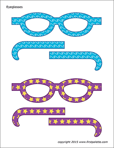 Printable Colored Eyeglasses - Set 3