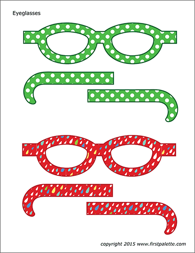 Printable Colored Eyeglasses - Set 2