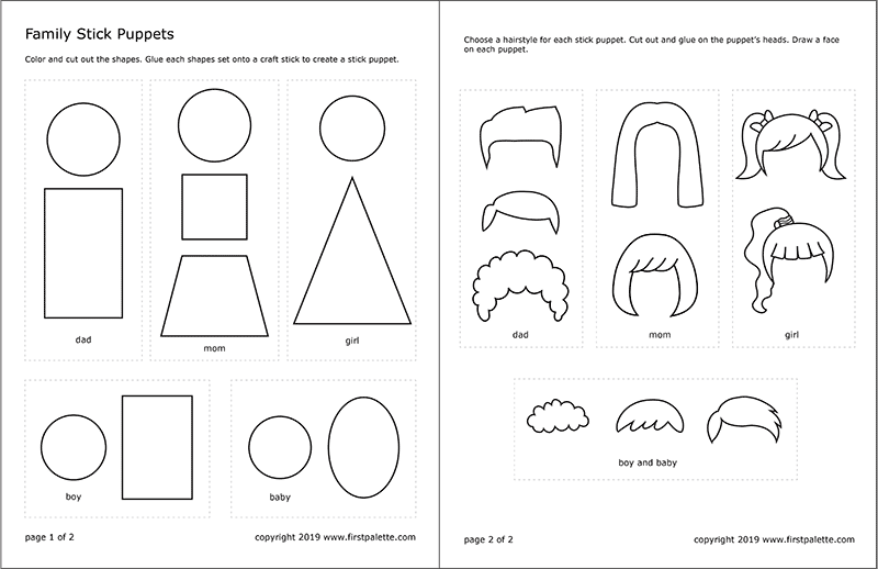 Printable Family Stick Puppets Template
