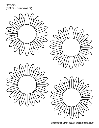 Printable Flower Set 3 - Sunflowers