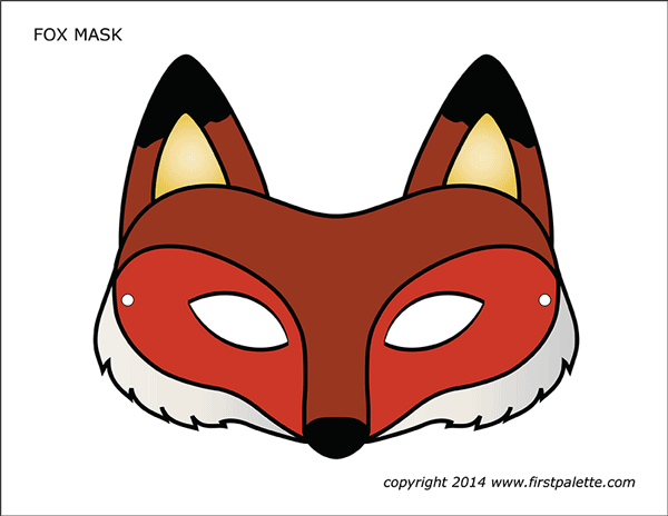 Printable Colored Fox Mask
