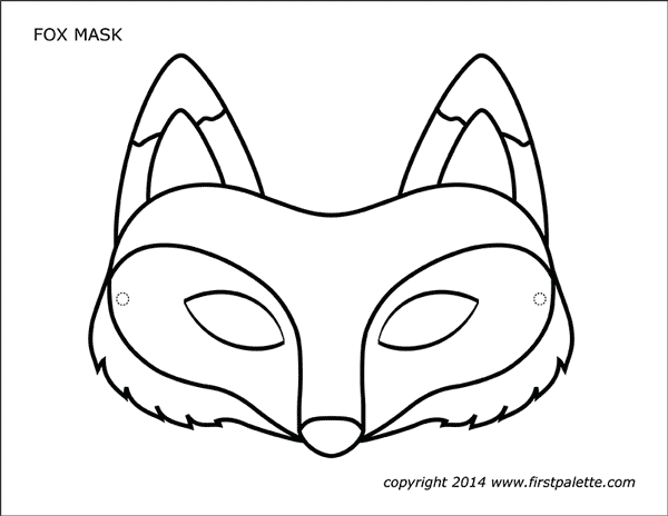 Printable Fox Mask Coloring Page