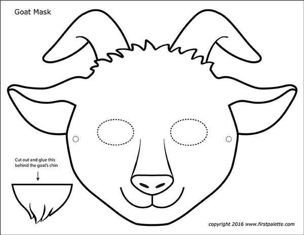 Printable Goat Mask Coloring Page
