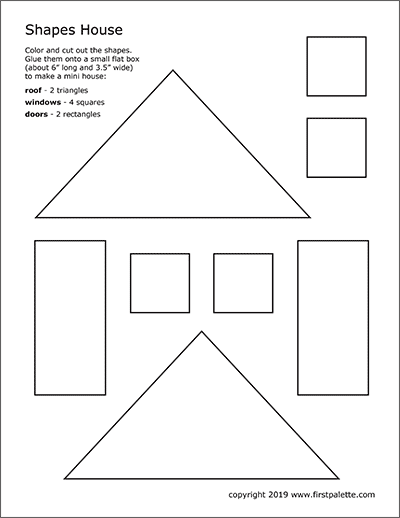 Printable Shapes House Template