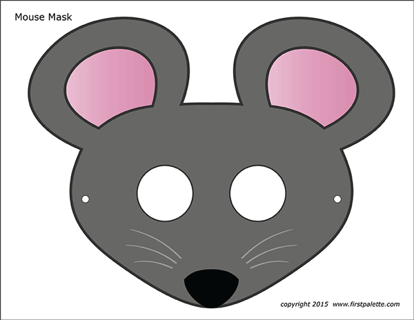 Printable Gray Mouse Mask