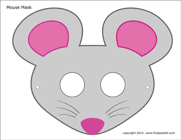 Printable Light Gray Mouse Mask
