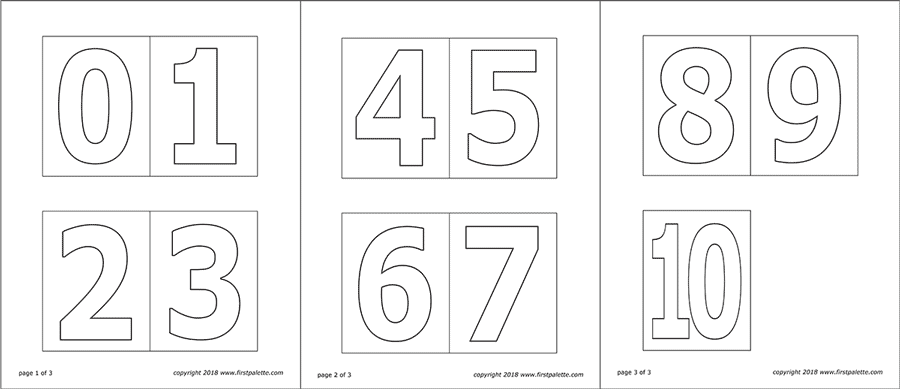Printable Medium-sized Numbers - Set 1