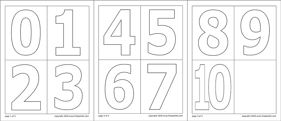 Printable Medium-sized Numbers - Set 2