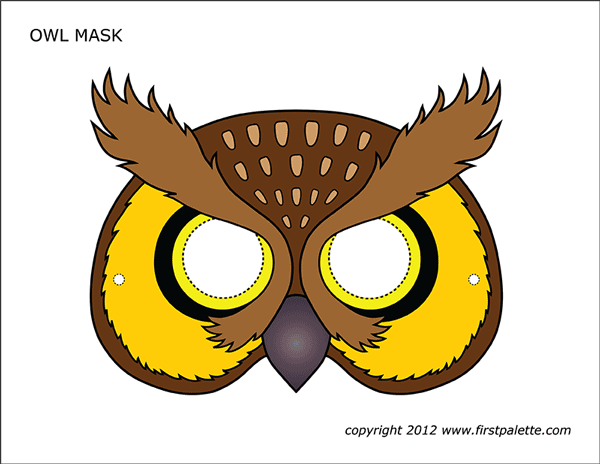 Printable Colored Owl Mask