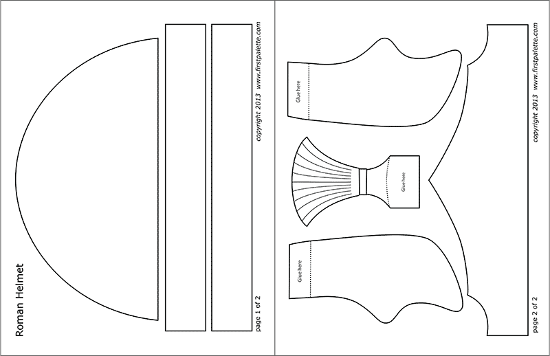 Printable Roman Imperial Helmet - Plain Template