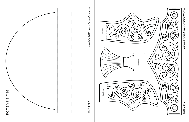 Printable Roman Imperial Helmet - Ready-to Color Template