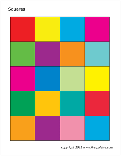 Printable Colored Squares