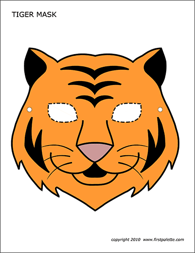 Printable Colored Tiger Mask