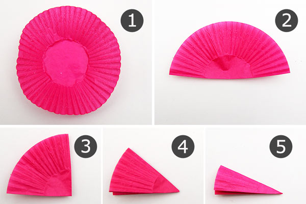 MORE IDEAS - Fold the cupcake liner into a wedge.