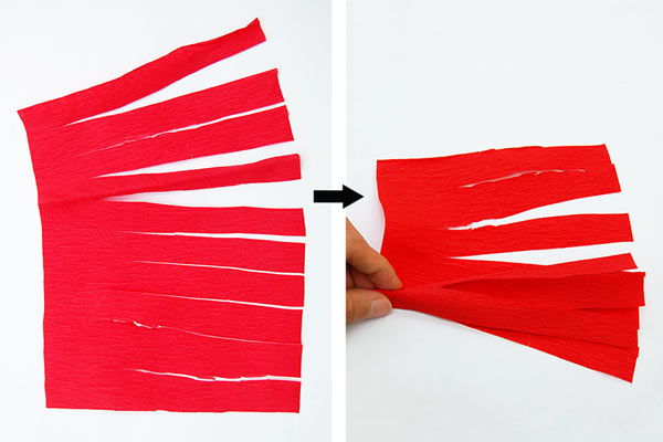 MORE IDEAS - Make a crepe paper crest (Step 1).