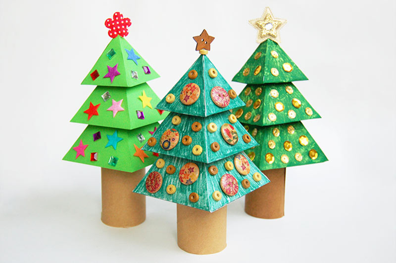 3D Paper Christmas Tree Kids Crafts Fun Craft Ideas FirstPalette
