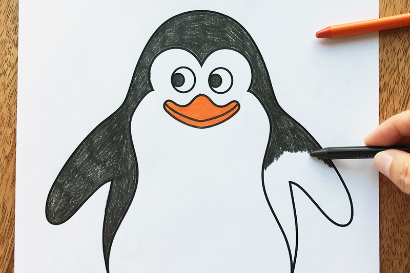 valentine penguins coloring pages