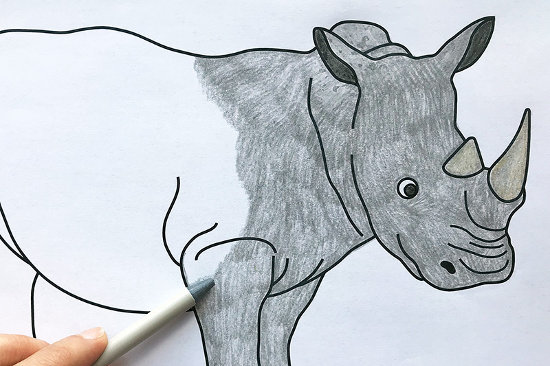 Rhinoceros | Free Printable Templates & Coloring Pages | FirstPalette.com