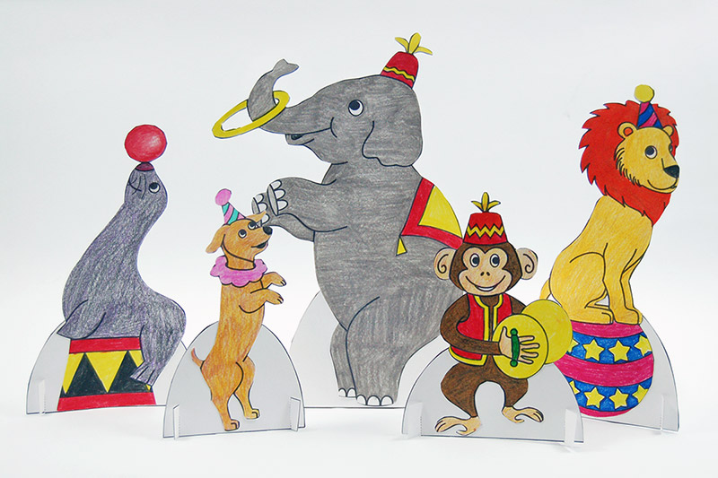 cartoon circus animals