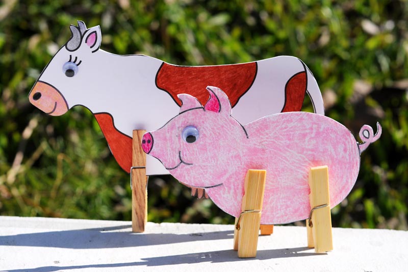 Clothespin Farm Animals | Kids' Crafts | Fun Craft Ideas ...