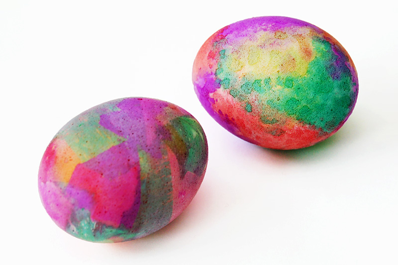 Crepe Paper Stained Eggs craft