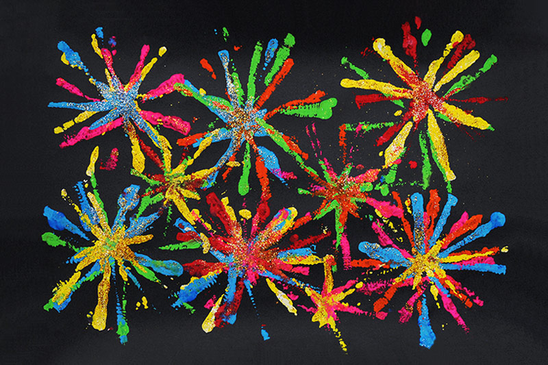 New Years Fireworks Art - Arty Crafty Kids