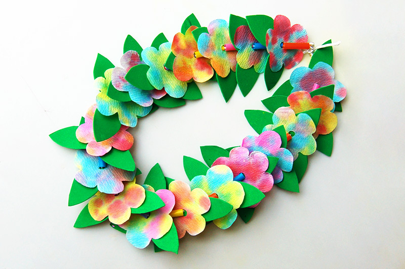 Straw-Print Flower Painting Craft