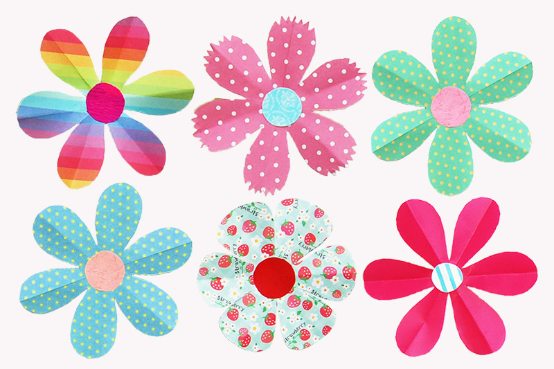 Folding Paper Flowers 6 Petals Kids Crafts Fun Craft Ideas folding-paper-flowers-6-petals-kids-crafts-fun-craft-ideas