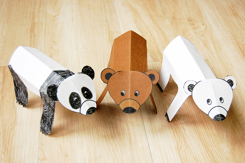 Folding Paper Zoo Animals