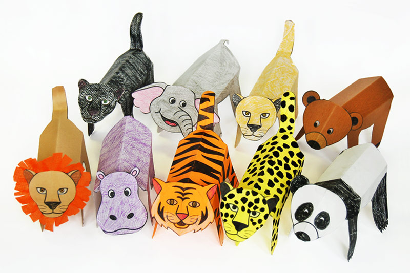 Download Folding Paper Zoo Animals | Kids' Crafts | Fun Craft Ideas | FirstPalette.com