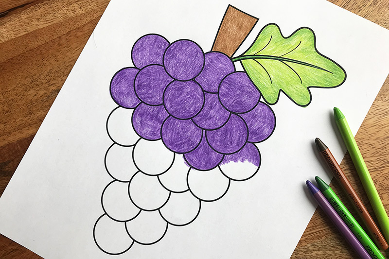 Featured image of post Bunch Of Grapes Coloring Page Engage your students with these prek early childhood fruit coloring pages