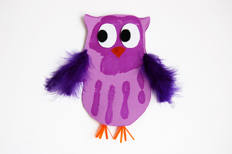 Handprint Birds Craft - Owl