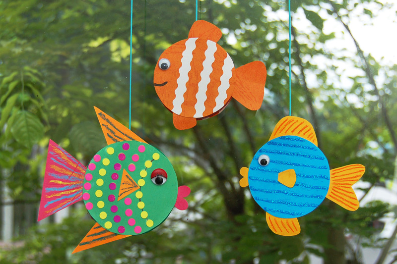 Jar Lid Fishes, Kids' Crafts, Fun Craft Ideas