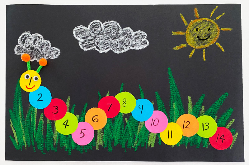 Number Caterpillar Kids Crafts Fun Craft Ideas FirstPalette