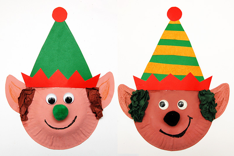 Paper Plate Christmas Elves craft