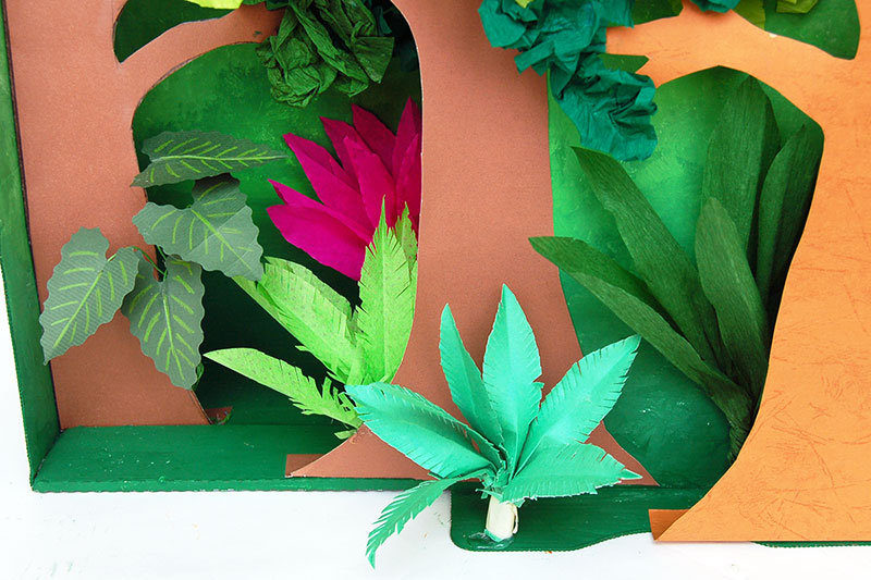 How to make a Rainforest Diorama using real leaves