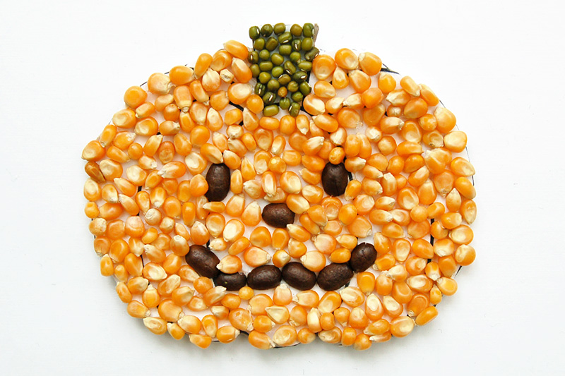 Seed Mosaic Pumpkin craft