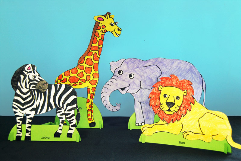 Standing Paper Animals Craft