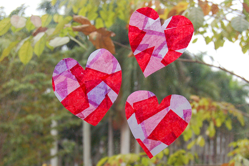 valentine's day suncatcher craft